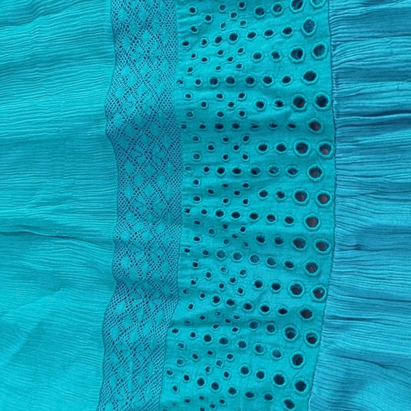 Sundance Green Ruffled Tiered Sundress with Bishop Sleeves - Picture 4 of 12